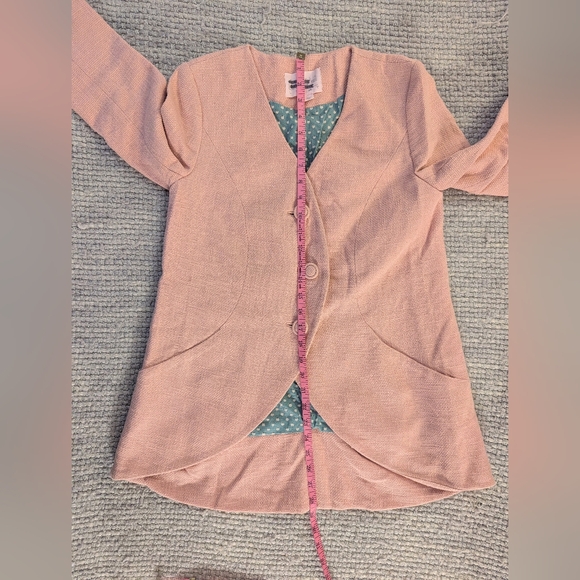 Anthropologie Electric Love Light Textured Petal Jacket in Pink Size US 2 - Picture 5 of 16